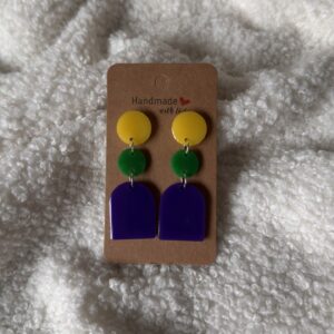 Boucles d'oreilles à trois élément superposés thème brésil